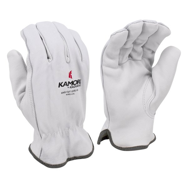 Radians Cut Resistant Gloves, A5 Cut Level, Uncoated, L, 1 PR RWG52L